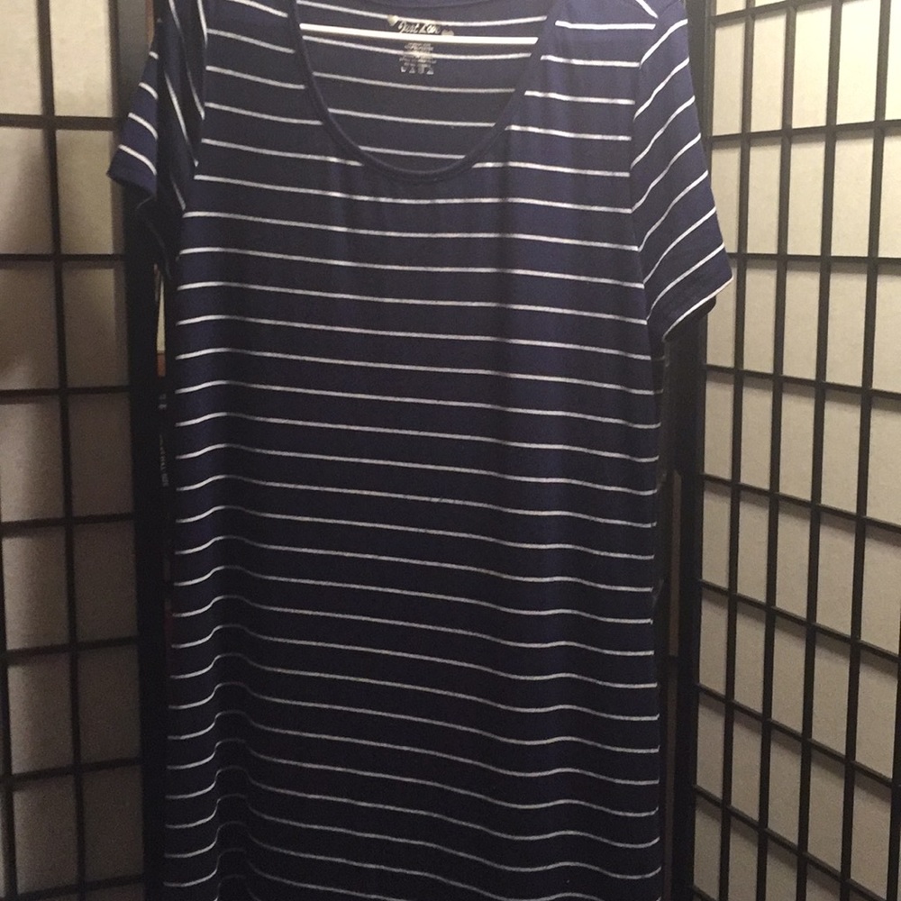 Blue and white maxi dress